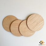 SET 6 SUPORTI ROTUNZI DE PAHARE DIN LEMN ,PERSONALIZABILI - imagine 2